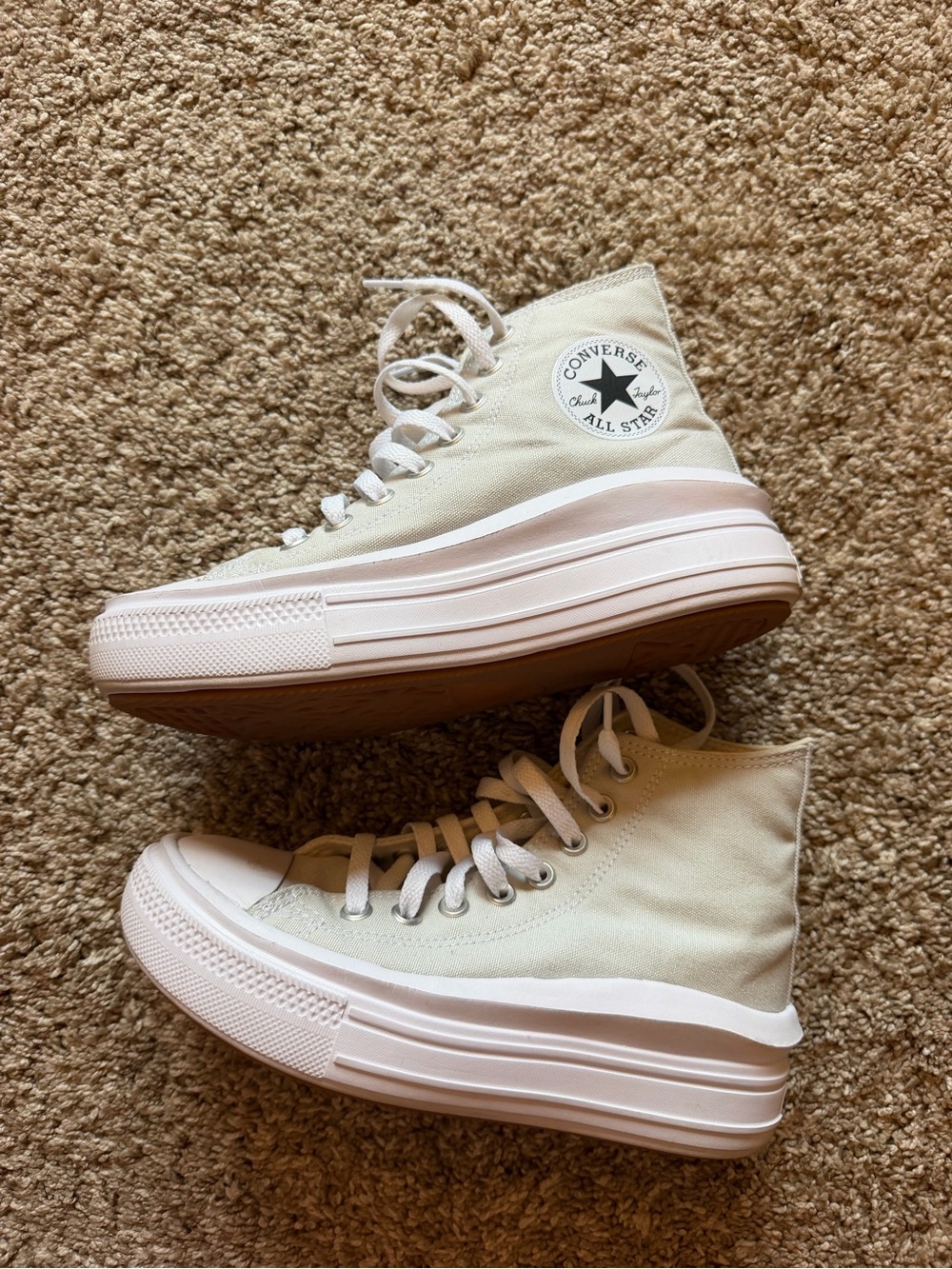 Light Gray Converse Platform High Tops
